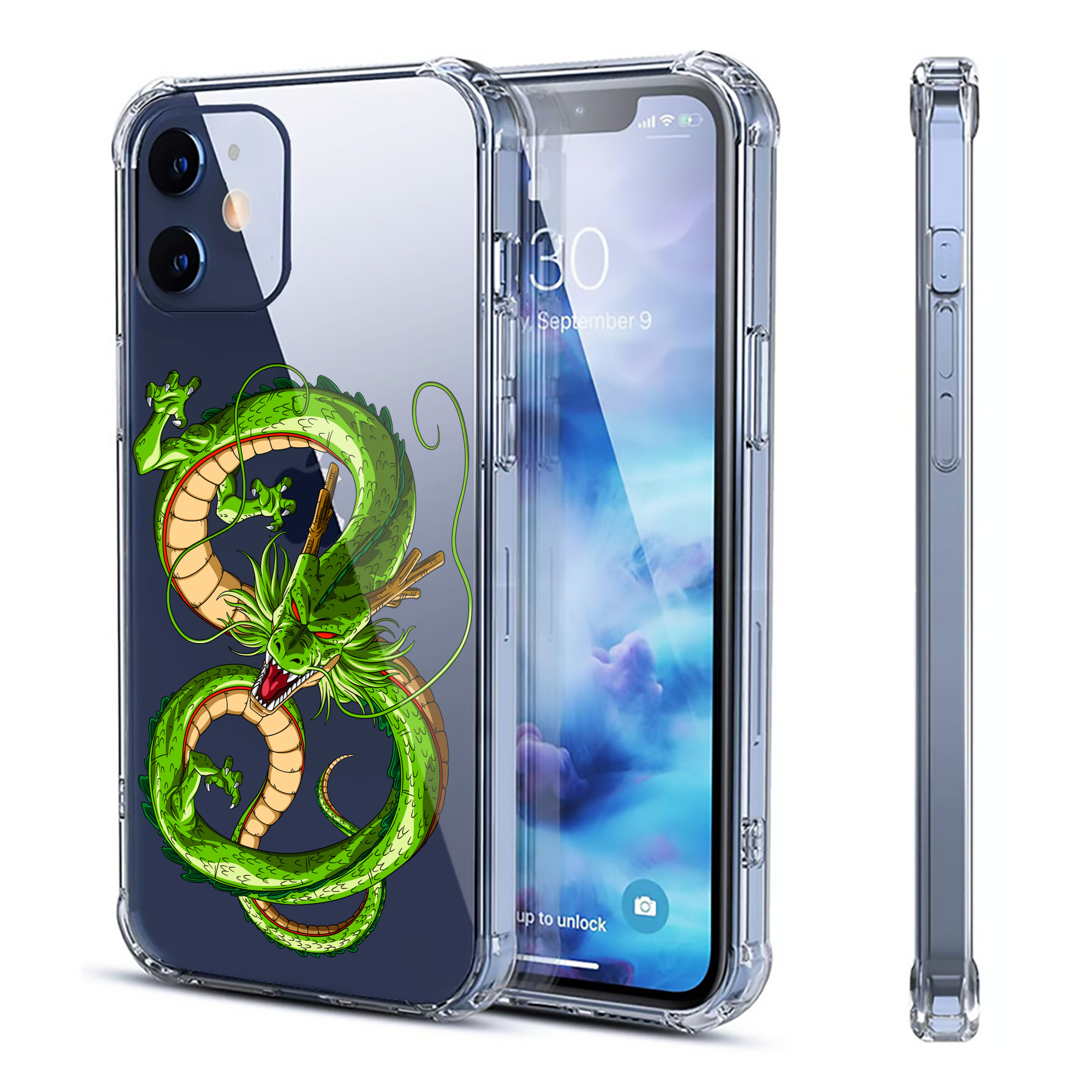 （画像用） ドラゴンボール 神龍 シェンロン DRAGON BALL Shenron 【iPhone 12シリーズ対応】透明スマホケース（クリアソフトケース）